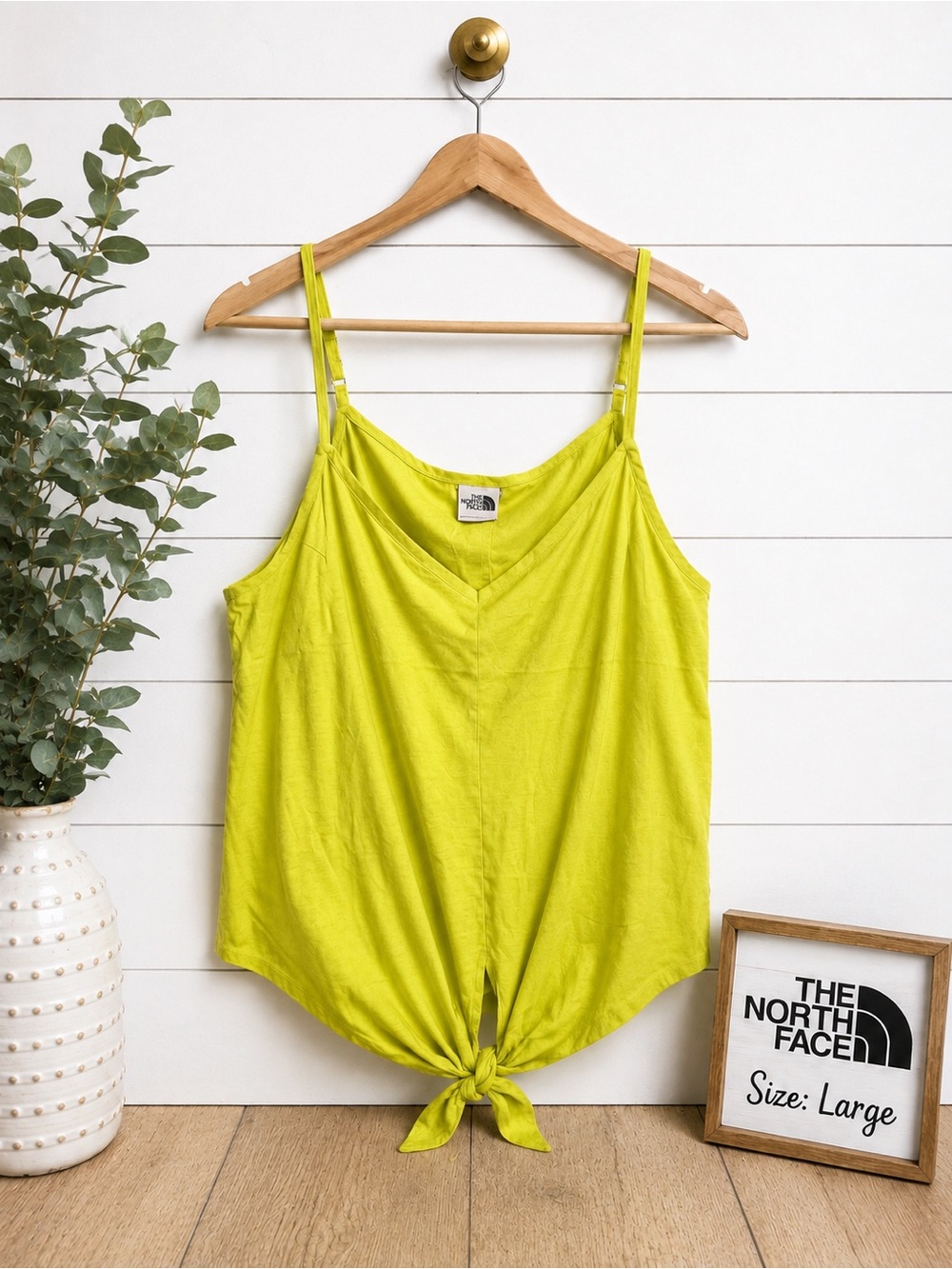 💚 The North Face Lime Green Tie Front Tank Top Size Large